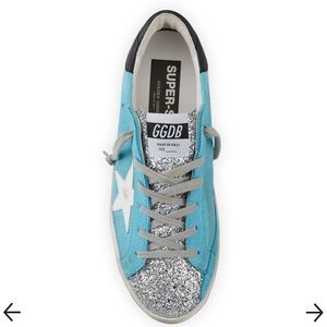 Golden Goose Superstar Mix Leather Glitter Sneakers